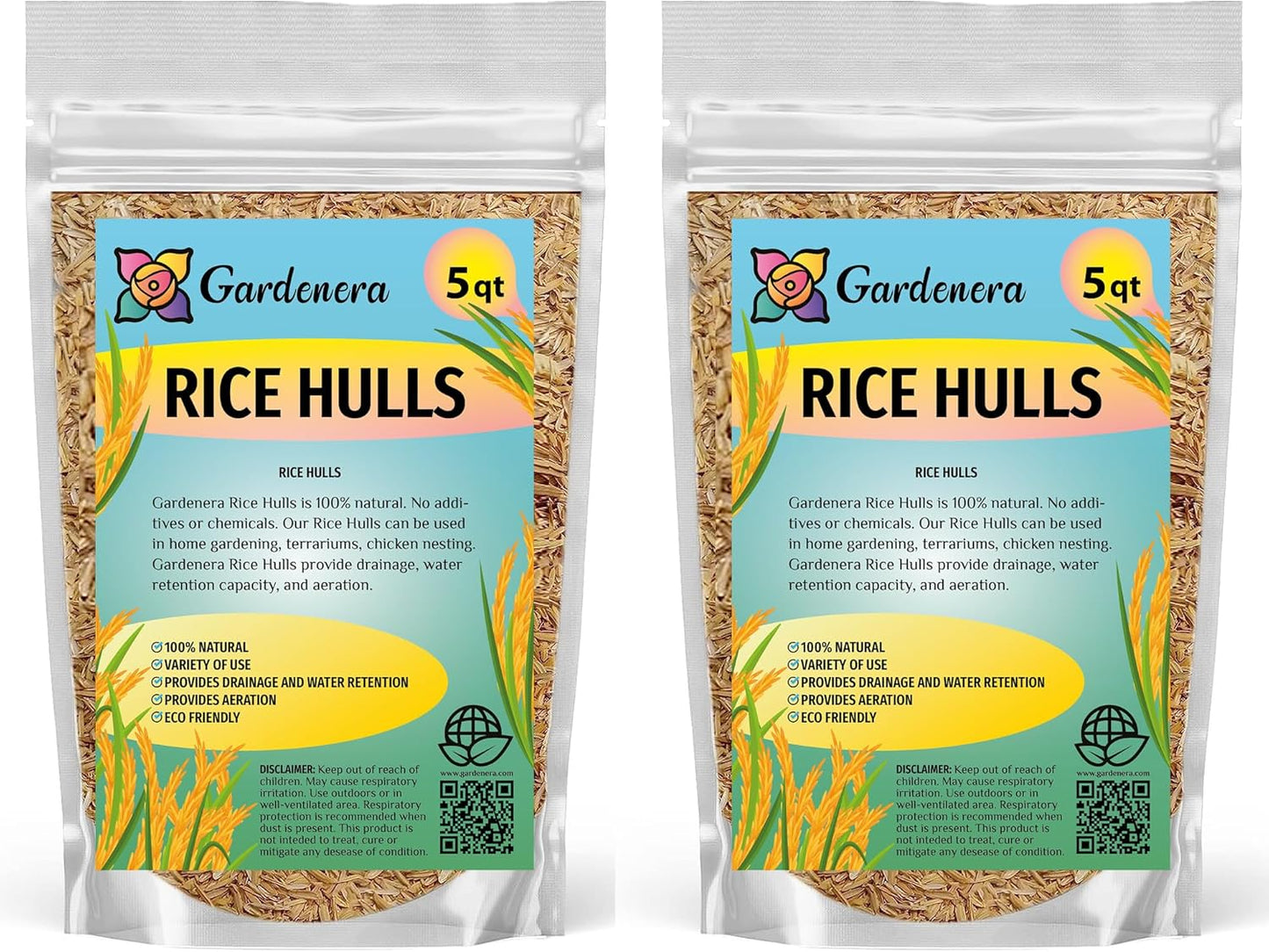 Sustainable Gardening Made Easy: Gardenera Rice Hulls - Harness The Power of Natural Mulch and Plant Protection - 10 QUARTS
