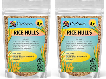 Sustainable Gardening Made Easy: Gardenera Rice Hulls - Harness The Power of Natural Mulch and Plant Protection - 10 QUARTS