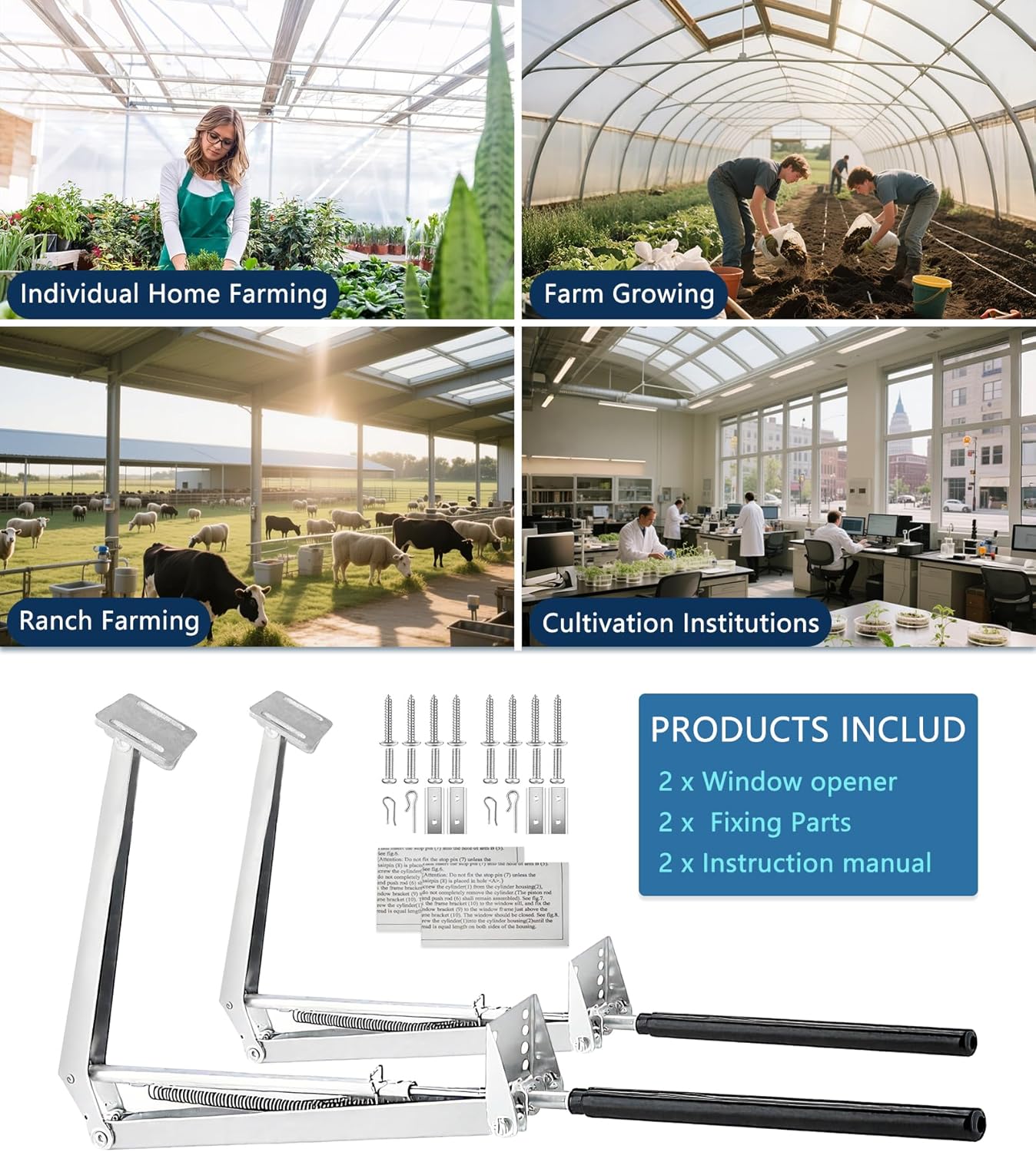 Greenhouse Automatic Vent Opener Automatic Greenhouse Window Openers Solar Heat Sensitive Greenhouse Ventilation Kit Greenhouse Vent Automatic Opener Auto Roof Vent Opener (2, Silver)