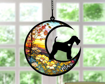 Personalized Dog Memorial, Custom Name Airedale Terrier Dog Christmas Ornament with Name, Custom Breeds, Pet Loss Light Catcher, Gifts for Lovers Loss of Pet Sympathy on Mothers Day Christmas