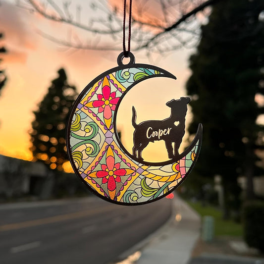 GIFTBYGIFTY Dog Memorial Suncatcher, Personalized w/Name and Dog Breeds, Pet Loss Suncatcher, Gifts