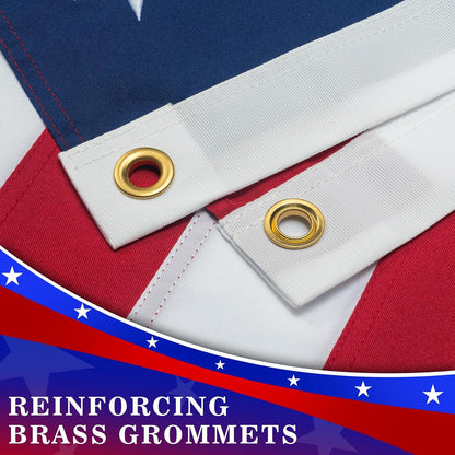 High Wind American Flag for Outdoor 10x15 Ft - Heavy Duty Allegiance US Flag with Embroidered Stars, Sewn Stripes & Brass Grommets All Weather Fade Resistant for Outside Use