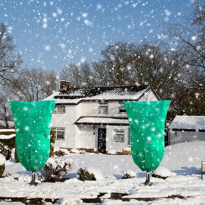 2 Pack Plant Covers Freeze Protection, 80''W x 97''H 2.5oz/yd² Large Winter Tree Frost Blankets Frost Cloths Protectors Bag Cover with Zipper Drawstring for Outdoor Plants Shrub Fruit Trees Potted