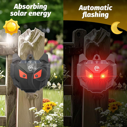 Solar Powered Racoon Repellent Devices with Flashing Lights, Waterproof Coyote Deterrent Device Energy-Efficient Predator Lights for Chicken Coop