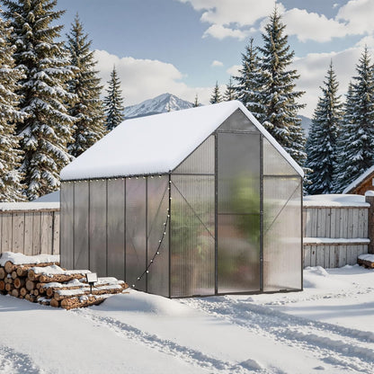 Green House for Outside, Greenhouse for Outdoor, Backyard Green House, Walk-in Garden Greenhouse, Heavy Duty Polycarbonate Greenhouses 6x12