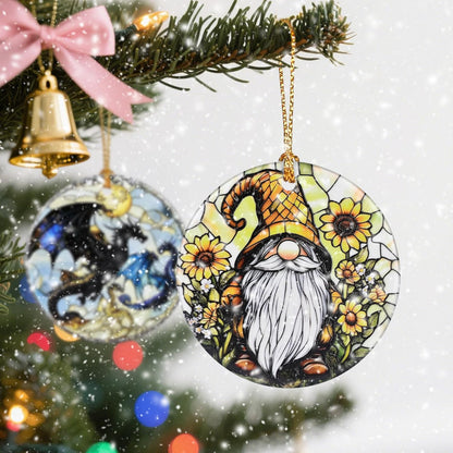 Christmas Ornament, Christmas Decoration, Ceramic-Style Gnome Ornament, Heirloom Keepsakes, Holiday Ornaments, Holiday Presents, Unique Xmas Gifts, Gift Exchange Ornaments, Gift Idea