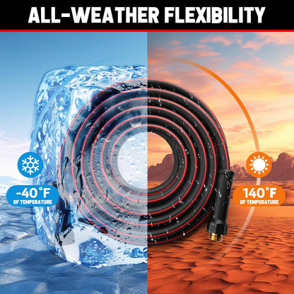 Garden Hose 25ft x 5/8", NON-EXPANDABLE Heavy Duty Premium Flexible Water Hose, No Kink, Leakproof, Lightweight Hybrid Hose with Male to Female Fittings for Household&Backyard