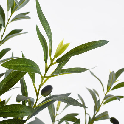 7.8ft (93”) Artificial Olive Tree, Tall Fake Olive Plant with Basket, Indoor Outdoor Faux Olive Silk Tree for Home Livingroom Office Floor Decor (Natural Green Leaves)