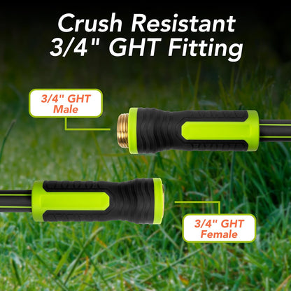 Heavy Duty Garden Hose 100ft x 5/8” – Flexible Water Hose, Leak-Proof, Lightweight Hybrid Hose with Swivel Handle & 10 Function Spray Nozzle – Durable Outdoor Hose, Kink Free