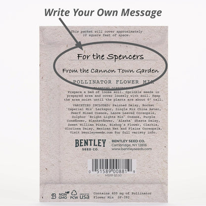 Bentley Seed Co. | Bee Kind Pollinator Flowers | Beautiful Bee Art Kraft Look Seed Packets | Environmental Favors Cards for Guests | Wildflower Mix Seed Packets | Eco-Friendly Hand Out Gift | 25 Pack