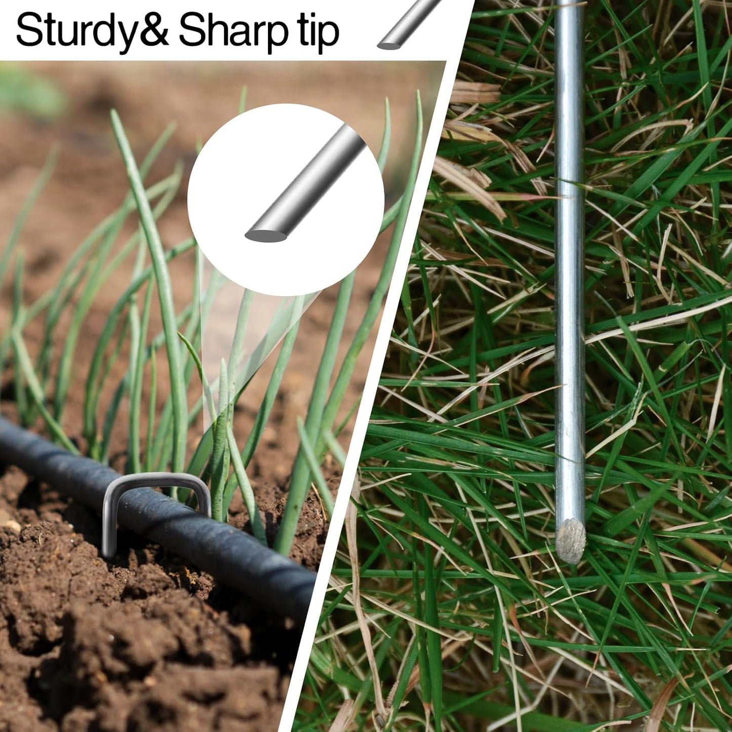 4 Inches Landscape Staples,Galvanized Garden Stakes Yard Stakes Garden Staples Prefect for Weed Barrier Fabric,11 Gauge Landscape pins for Tent,Balloons, Irrigation Tube. (4 Inch 100 Pack)