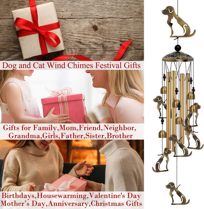 Outdoor Dog Wind Chimes Decor, Mobile Blessing Wind Bells Decorate, Sympathy Wind Catcher, Memorial Gifts for Mom, Grandma, Woman (Housewarming/Outside/Indoor/Home/Room/Porch/Yard/Garden Decoration)
