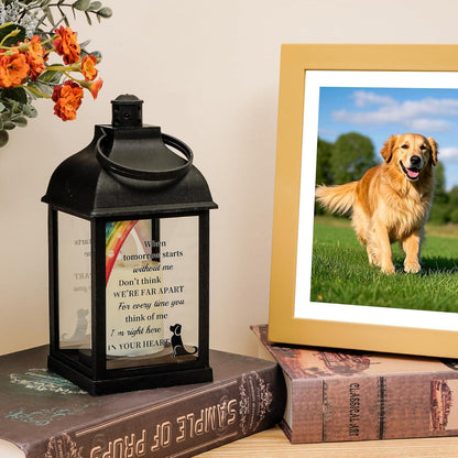 Dog Memorial Gifts with Remote - Sympathy Bereavement Gifts for Loss of Dog, Rainbow Bridge Memorial Lantern for Grieving Pet Owner