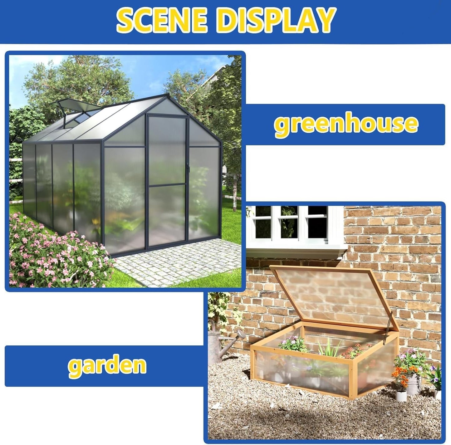 Polycarbonate Greenhouse Panels, Twin-Wall Polycarbonate Sheet, Clear Panels for Greenhouse,Outdoor Garden, Plant Stand Roof (Grey 47.2''H x 23.6''W x 0.16''T, 14)