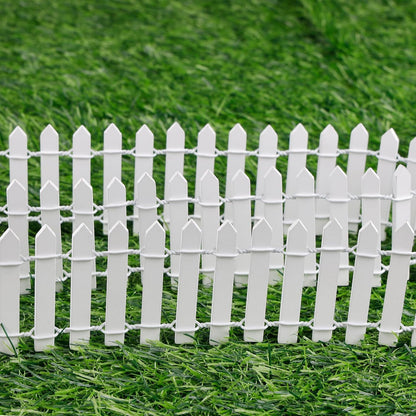 Mini Fairy Garden Fence, 35.5 Inch Cuttable Small Wood Picket Fence, DIY Miniature Accessories Decoration for Dollhouse, Crafts, Vegetable Platter, Cake(White)