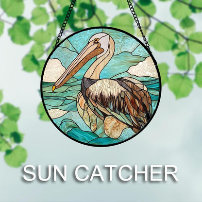 Stained Glass Window Hanging 4 Pcs Set Cyan Ocean Life Theme 9.8" - Sea Starfish Suncatcher Door Garden Sun Catcher Decor Birthday for Mom Woman Nana Men Friend