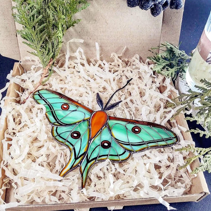 2024 New Handmade Stained Glass Butterfly Suncatcher, Sun Catcher Hanging for Car, Butterfly Decorations and Gifts for Women (B-Green)