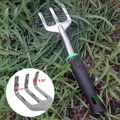 Garden Tools Set, 5 Piece Aluminum Hand Tool Kit with Ergonomic Handle, Heavy Duty Gardening Tools Include Hand Trowel, Transplant Trowel, Hand Rake, Weeder and Shears (Green)