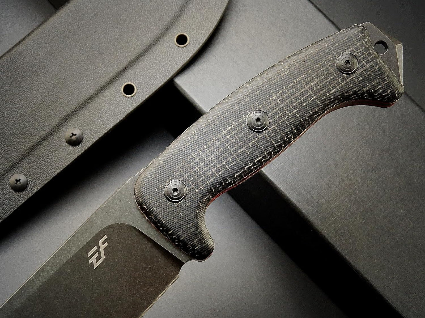 Eafengrow EF148 Fixed Blade Knife AUS-10 Steel Blade Micarta Handle Full Tang EDC Straight Knife for Hunting Camping Bushcraft