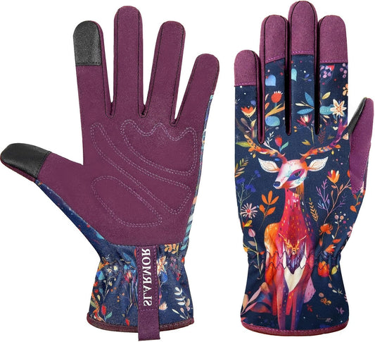 Leather-Gardening-Gloves for Women,Thorn-Proof Work-Gloves for Weeding,Digging,Planting,Pruning Yard garden Gloves