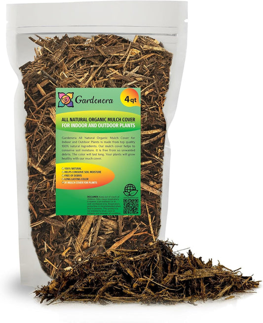 Gardenera Natural Mulch Cover - Naturally Suppress Weeds and Enhance Plant Growth - 4 QUARTS