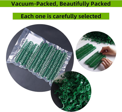 100 Pcs Plant Support Clips,Plastic Clips for Securing Plants,Tomato Vine Clips,Plant Fixing Clips,Garden Clips for Climbing Plants,Grape and Vine Vegetables (100, Green)
