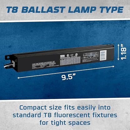 OHLECTRIC 2 Pack - Replacement for Keystone KTEB-232-UV-IS-L-P 2 Lamp T8 Electronic Fluorescent Ballast with Low Light Output | 120-277V Input with Instant Start Operation | 0.78 Ballast Factor
