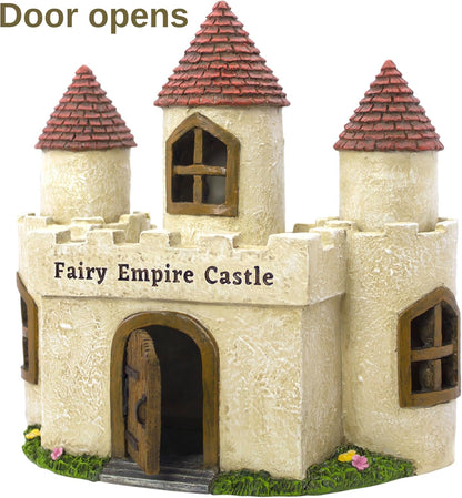 PRETMANNS Fairy Garden House – Large Fairy House for Outside – 9” High with Door That Opens – Sturdy Fairy Garden Building – Adorable Miniature Garden Accessories Supplies