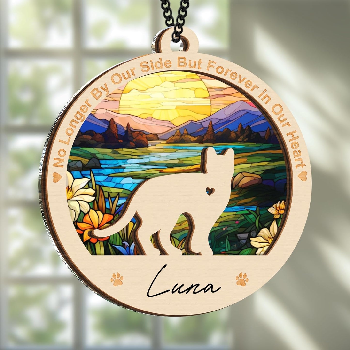 Cat Memorial Ornaments, Christmas Xmas Tree Ornament Window Hanging Car Sympathy Gift for Loss of Pet Bereavement Keepsake Remembrance Gifts for Cat Lovers Holiday Decoration PO235