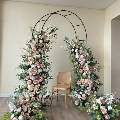 Iron Pergola Arbor Practical, 7.9 Feet High x 4.6 Feet Wide, Assemble Easily for Various Climbing Plant Wedding Garden Arch Bridal Party Decoration Wide Arbor