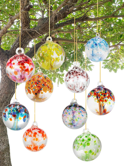 Dale Tiffany Hand Blown Glass, 4" Diameter Enchanted, Tree of Life Collection, Witch Globe Hanging Garden Indoor/Outdoor Decorative Ornament Gazing Ball