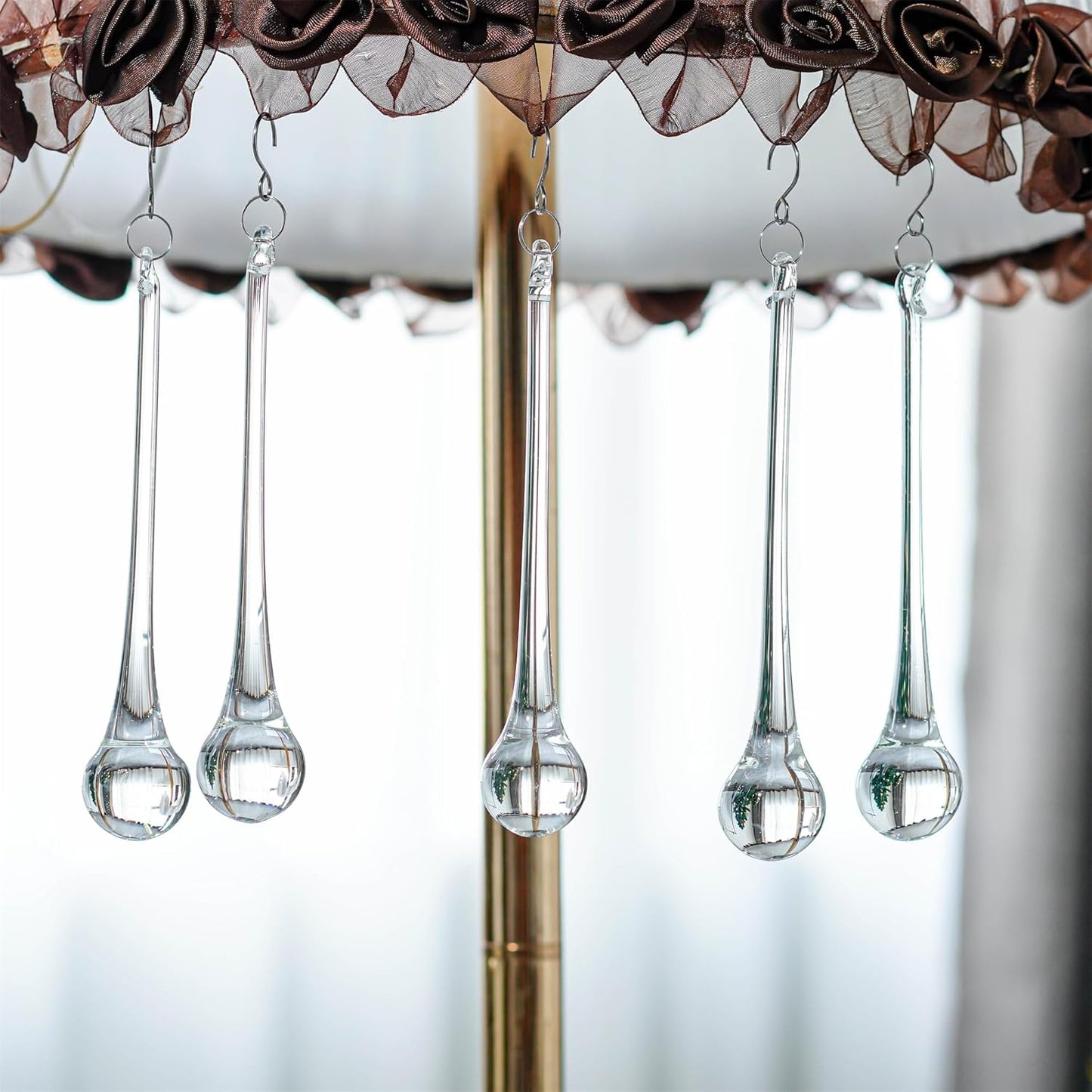 H&D 10pcs 5.9inch Large Suncatcher Crystal Raindrop Chandelier Prisms Hanging Drops Pendants Sun Catchers DIY Parts (Clear)