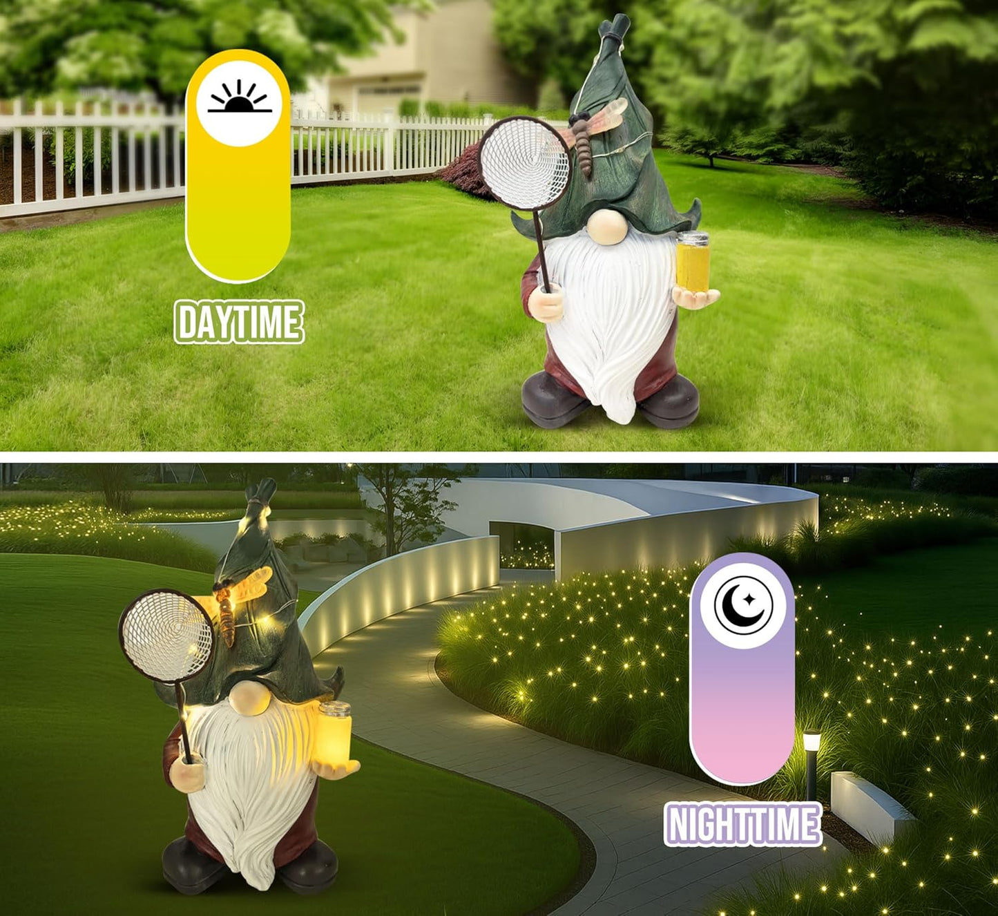 Garden Gnomes Outdoor Decor – Bug Catcher Garden Statue for Lawn, Balcony, Yard – Garden Ornaments – Fun Birthday Gift for Lover, Mom, Grandma – Ideal Holiday Present