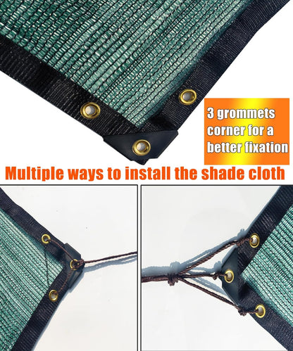 e.share 40% Shade Cloth for Garden, 12 Ft X 24 Ft Sun Shades Outdoor Patio with Grommets for Plant Covers,Porch Screen,Pergola Shade Cover,Greenhouse,Green