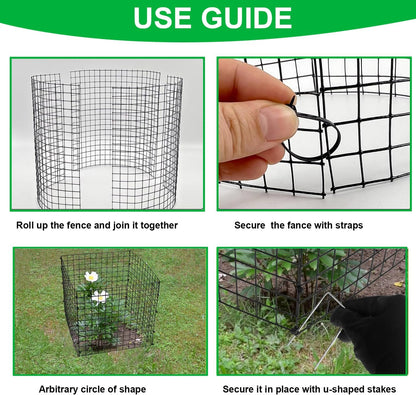 6 PCS Plant Protectors from Animals,14" H X 13" D Metal Mesh Plant Cage Covers with Garden Plant Outdoor for Flower Vegetable to Keep Animals Out