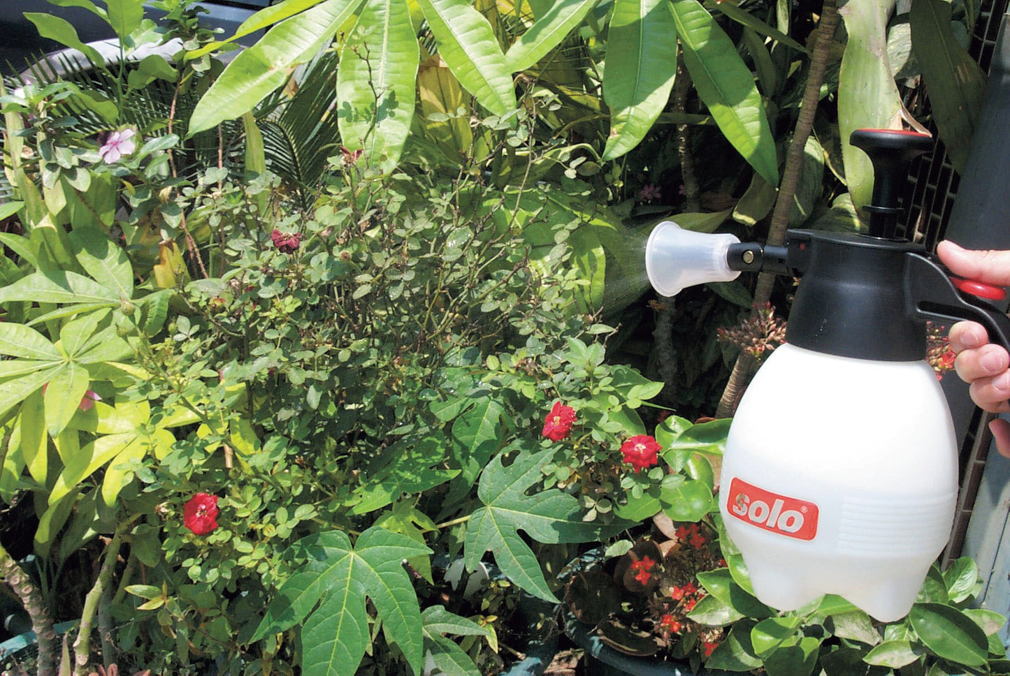 SOLO 418 One-Hand Pressure Sprayer, 1-Liter, Ergonomic Grip for Gardening, Fertilizing, Cleaning &