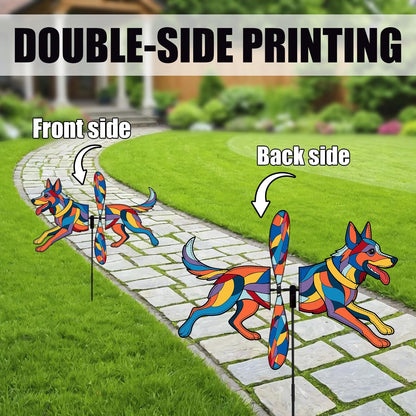 German Shepherd Petite Spinner Outdoor, German Shepherd Dog Wind Spinner for Yard and Garden