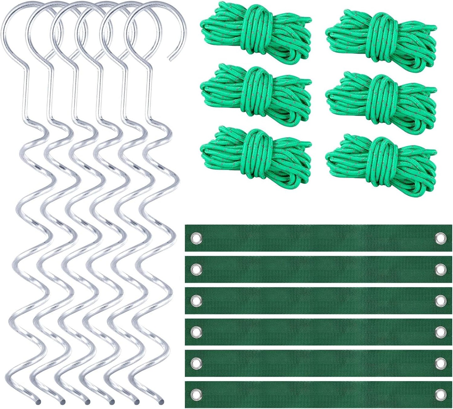 A Tree Support kit for straightening Trees, which Includes Supporting Metal Stakes and Ropes. It can Also be Used for Tree Protection in Harsh Weather and Outdoor Tent Fixation. (2)