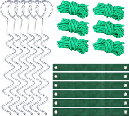 A Tree Support kit for straightening Trees, which Includes Supporting Metal Stakes and Ropes. It can Also be Used for Tree Protection in Harsh Weather and Outdoor Tent Fixation. (2)