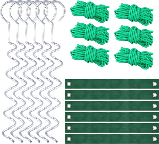 A Tree Support kit for straightening Trees, which Includes Supporting Metal Stakes and Ropes. It can Also be Used for Tree Protection in Harsh Weather and Outdoor Tent Fixation. (2)