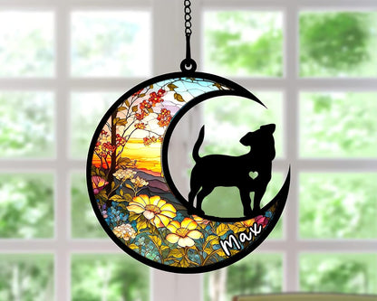 Personalized Dog Memorial, Custom Name Jack Russell Terrier Dog Christmas Ornament with Name, Custom Breeds, Pet Loss Light Catcher, Gifts for Lovers Loss of Pet Sympathy on Mothers Day Christmas