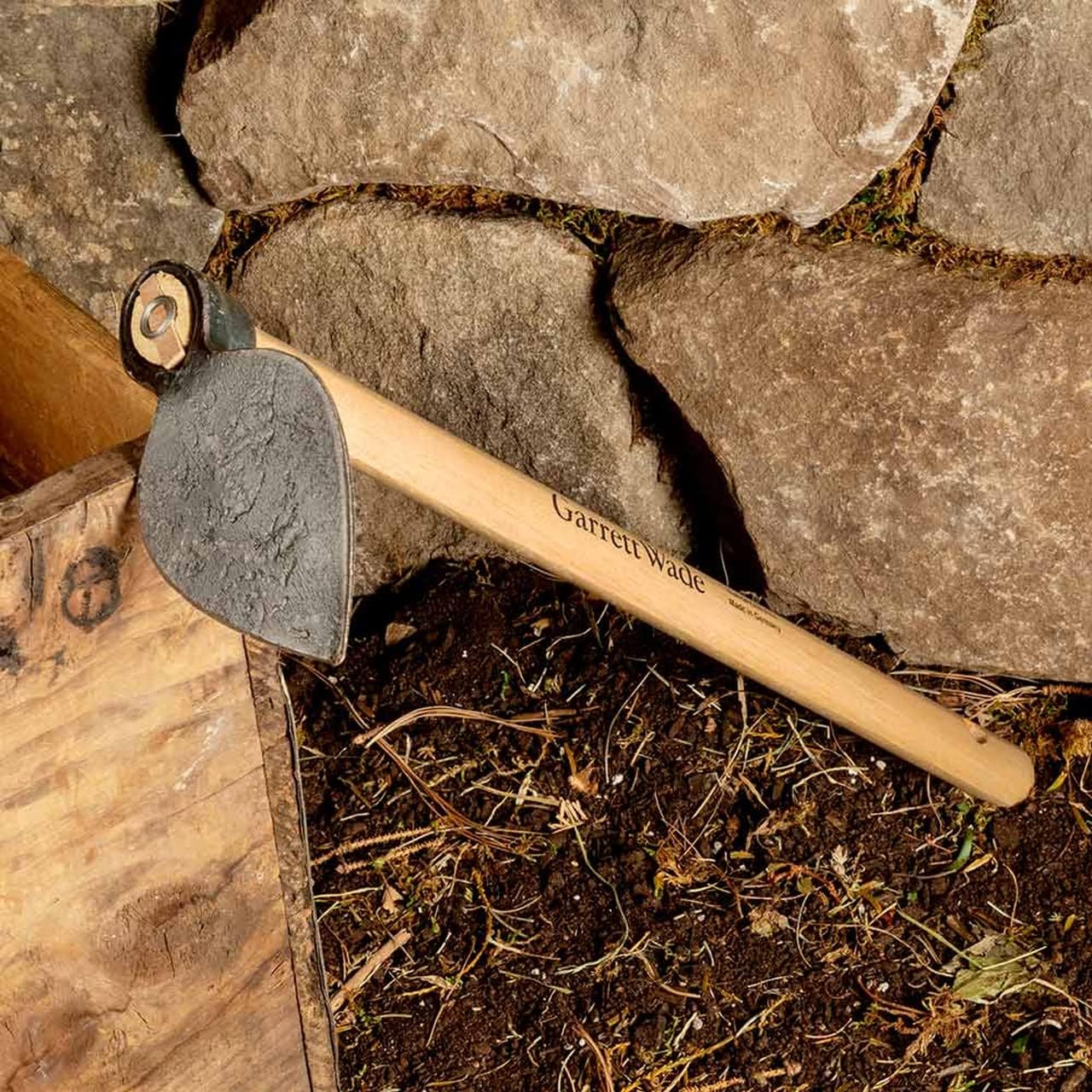 Kings County Tools Leaf-Shaped Hoe for Furrowing, Digging, Aeration, and Weeding | Solid Steel Head | 16.5" European Ash Wood Handle