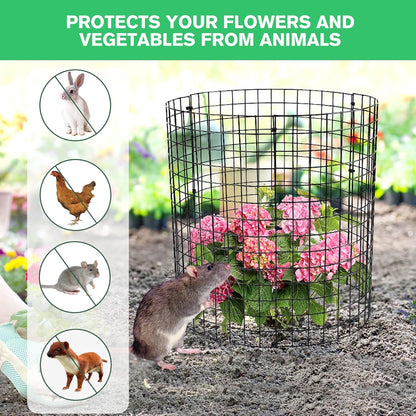 MWELLEWM 15Pcs Plant Protectors from Animals Metal Plant Cages for Outdoor Plants Plant Cage & Supports Keep Animal Out Garden Wire Mesh Protection from Rabbit Chicken Squirrel Tree Flower