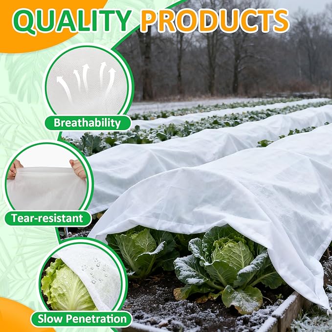 White Plant Covers Freeze Protection, 10 x 30 ft - 2 oz/yd² Frost Cloths for Outdoor Plants, Tree Covers Freeze Protection, Winter Garden Blanket, Sun Cover for Plants for Greenhouse, Vegetables