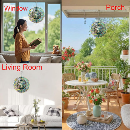Hummingbird Metal Wind Spinners Outdoor, 3D Hanging Garden Decor for Women Mom Grandma, 25cm/ 9.84in 3D Wind Spinners for Garden Decor for Patio,Yard,Outdoor