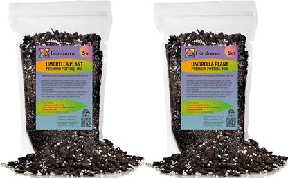 Gardenera Umbrella Plant Premium Potting Mix - 10 Quart - Nourish Your Plants with Nature's Finest Ingredients (2 Bags of 5 Quart)