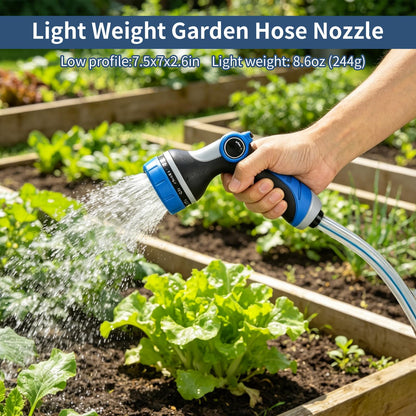 Garden Hose Nozzle with Adjustable 10 Spray Patterns, Thumb Control Ergonomic Hose Sprayer Nozzle
