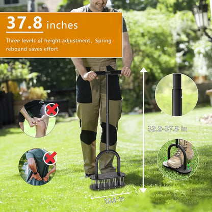seasky Lawn Aerator Spike Metal Manual Dethatching Lawn Aerator Tool with 15 Iron Spikes Spring-Loaded Design Grass Aerator Tools for Yard, Patio, Garden Tool (15 Nails)
