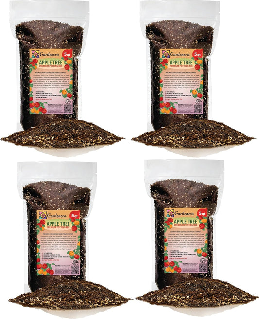 Gardenera Premium Apple Potting Soil Mix - Optimal Nutrient-Rich Blend for Thriving and Juicy Apples - 20 Quart