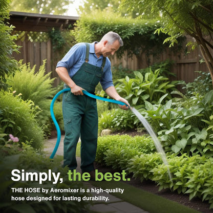 Aeromixer THE HOSE - 3/4 Inch Garden Hose 15 Feet, Kinkless Commercial Garden Hoses, Heavy Duty Industrial Water Hoses for Outdoors, 650 PSI High-Pressure Watering Tool for Farming and Gardening